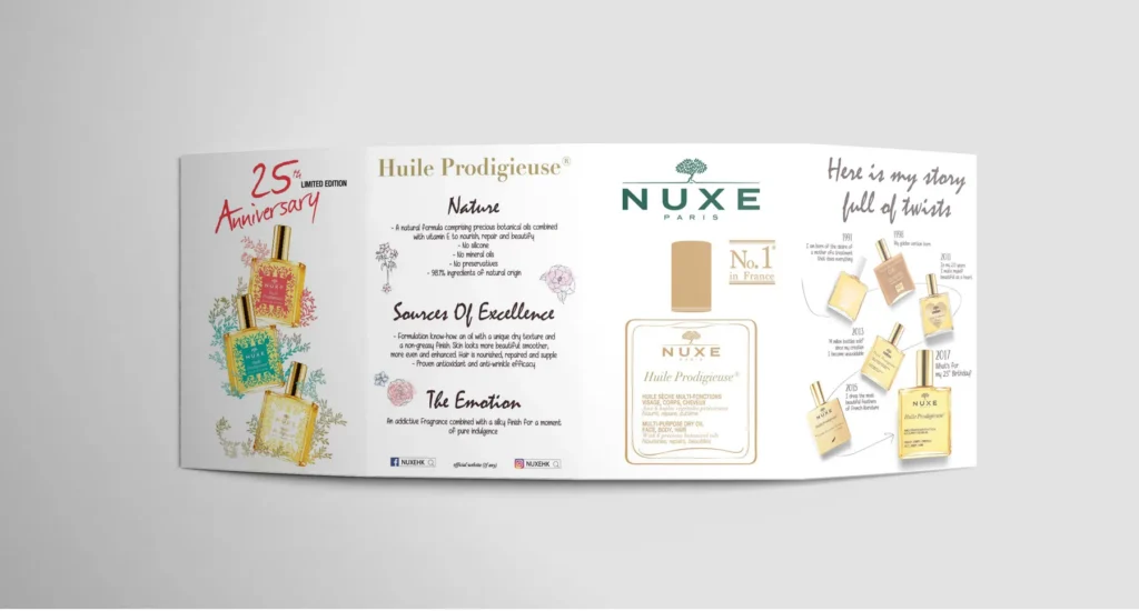 Nuxe Leaflet And Packaging Design